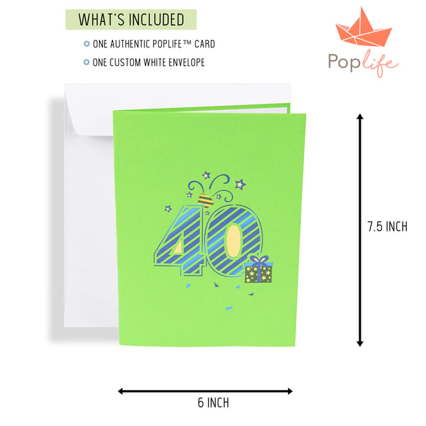 40th Birthday - Anniversary Pop Up Card