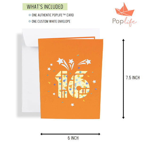 16th Birthday Pop Up Card