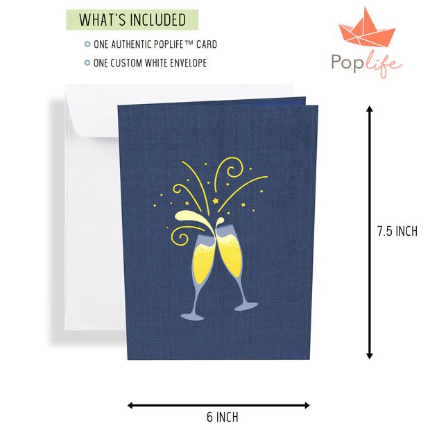 Champagne Cheers Pop Up Card