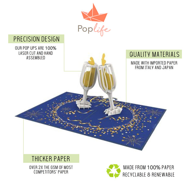 Champagne Cheers Pop Up Card
