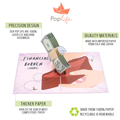 Mom's Financial Burden Pop Up Card