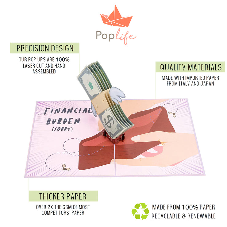 Mom's Financial Burden Pop Up Card