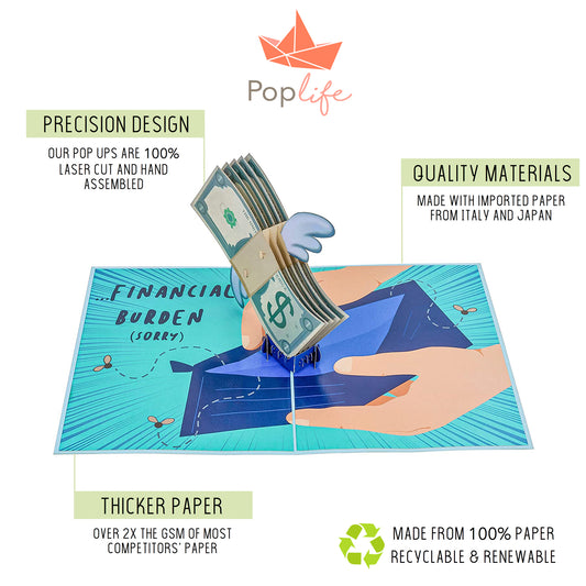 Dad's Financial Burden Pop Up Card