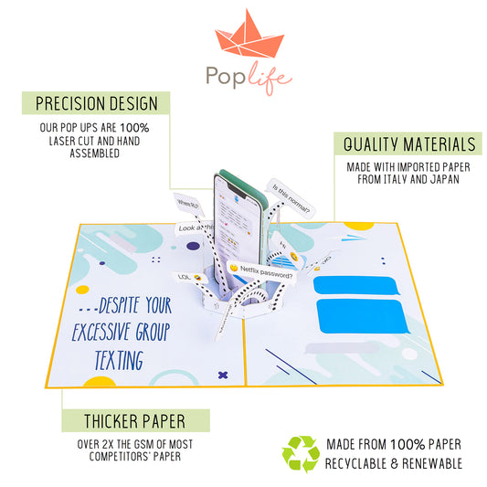 Funny Group Texting Pop Up Card