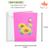 Beautiful Day Butterfly and Colorful Flowers Pop Up Card