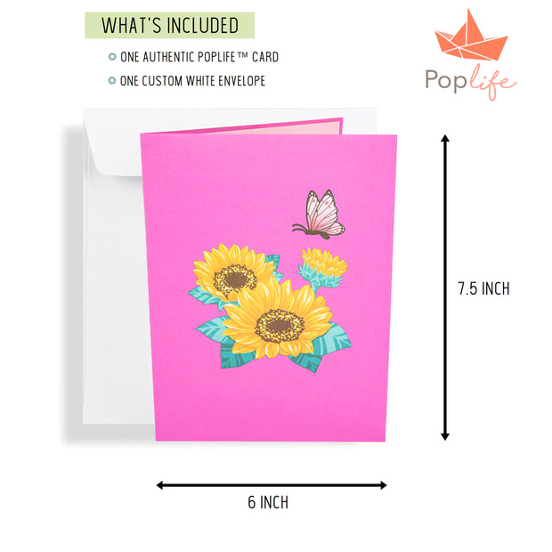 Beautiful Day Butterfly and Colorful Flowers Pop Up Card