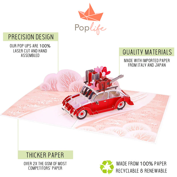 Love Bug Car Pop Up Card
