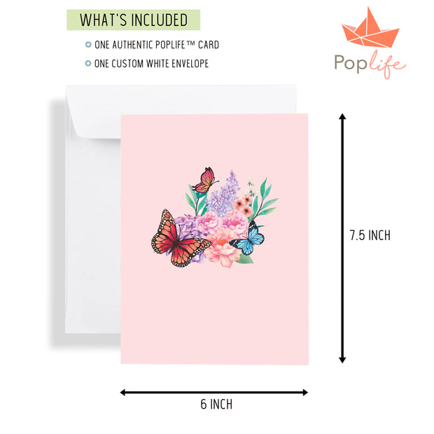 Butterflies on Flowers Pop Up Card