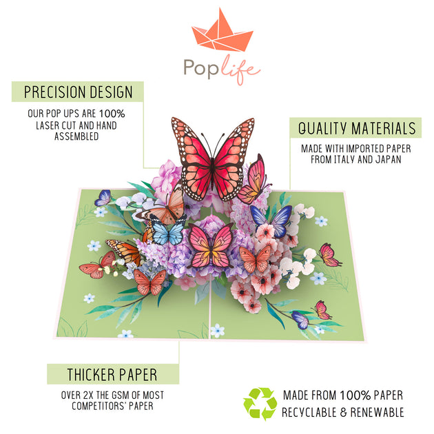 PopLife Butterflies on Flowers Pop Up Card