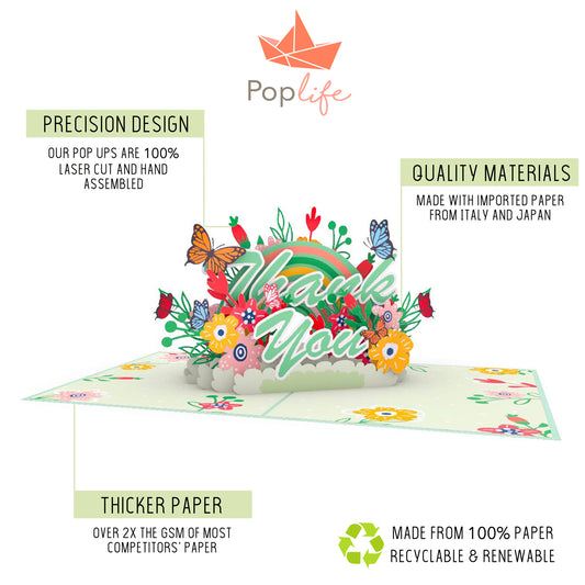 Thank You Rainbow Pop Up Card