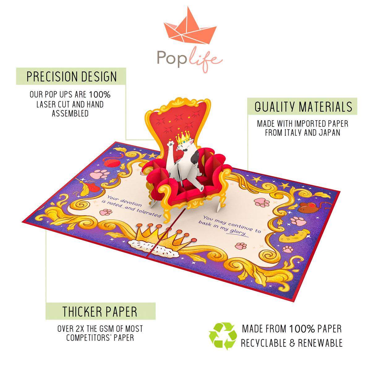 Royal Cat Pop Up Card