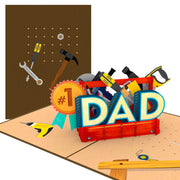 #1 Dad Toolbox Pop Up Card