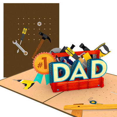 #1 Dad Toolbox Pop Up Card