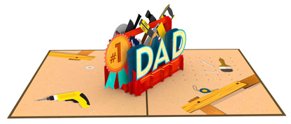 #1 Dad Toolbox Pop Up Card