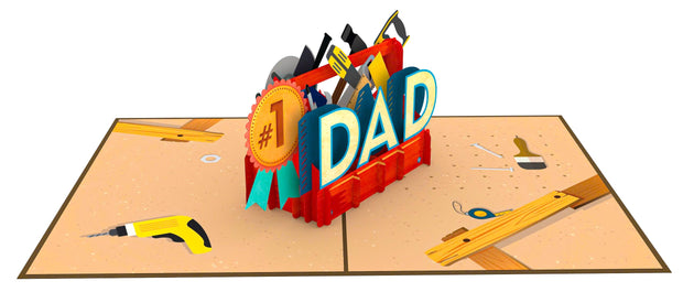 #1 Dad Toolbox Pop Up Card