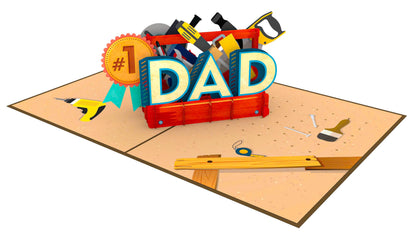 #1 Dad Toolbox Pop Up Card