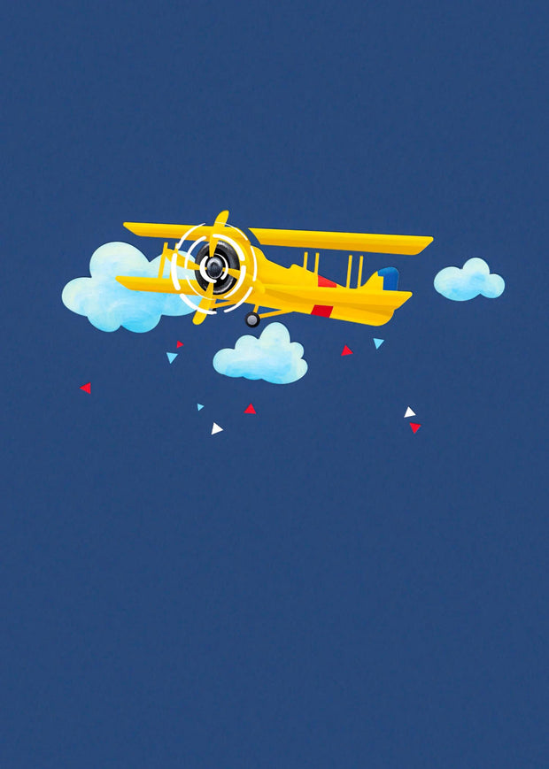 Yellow Biplane Pop Up Card