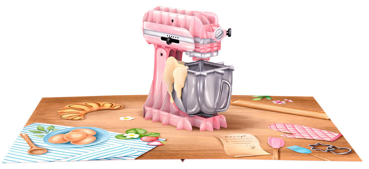 Baking Standmixer Pop Up Card