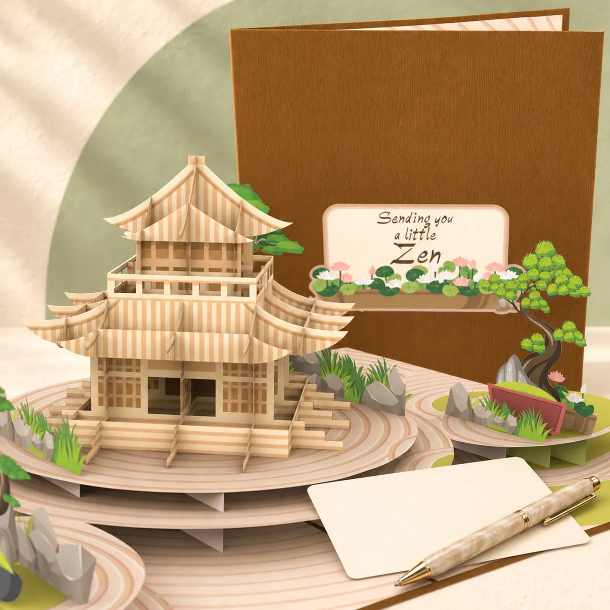 Japanese Zen Garden Pop Up Card