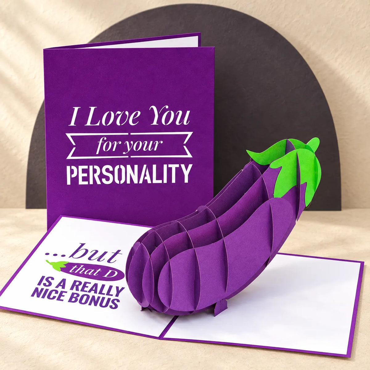Naughty Eggplant Pop Up Card