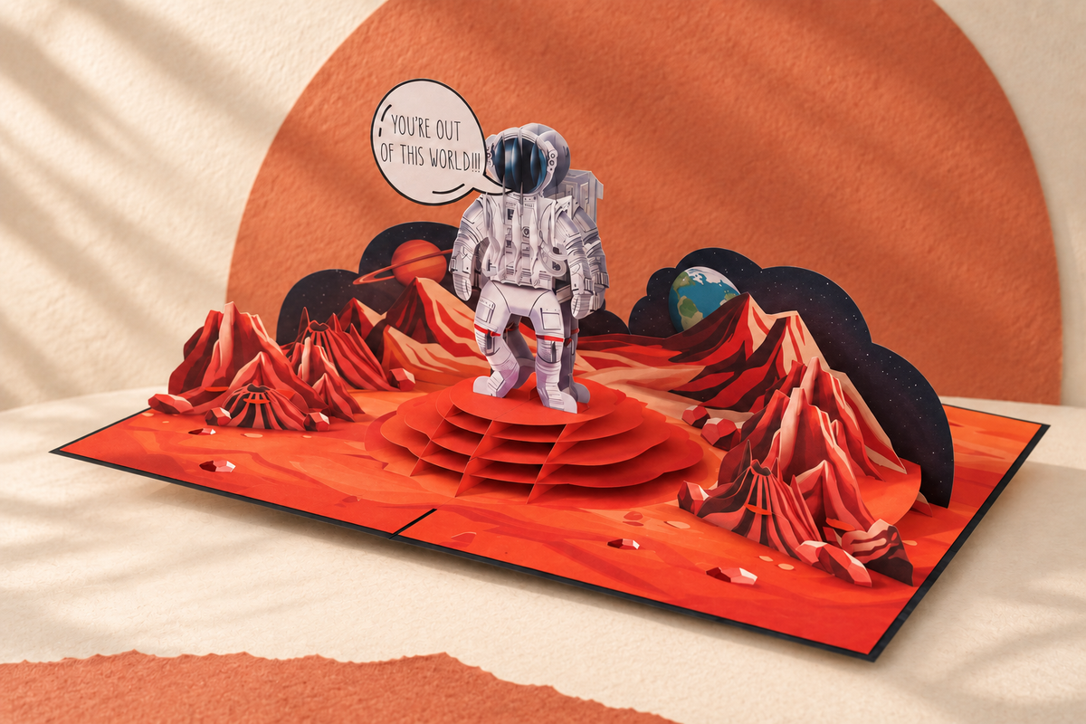 Astronaut on Mars Pop Up Card