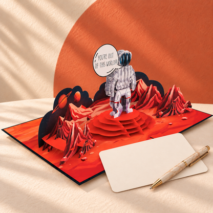 Astronaut on Mars Pop Up Card