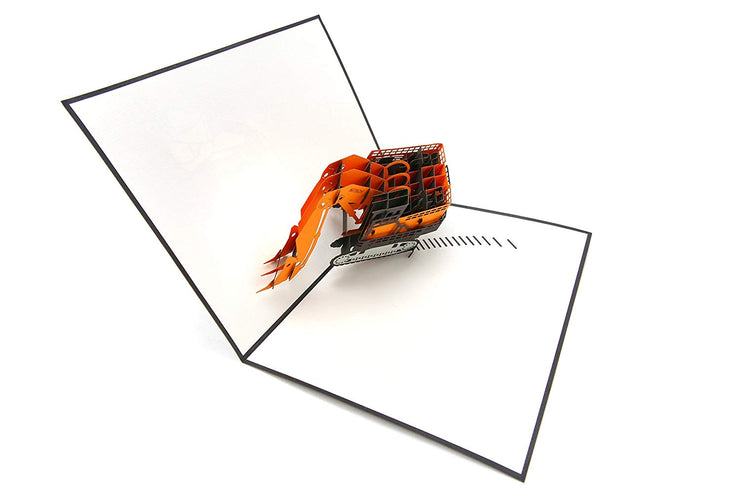 Digger Excavator Machine Pop Up Card