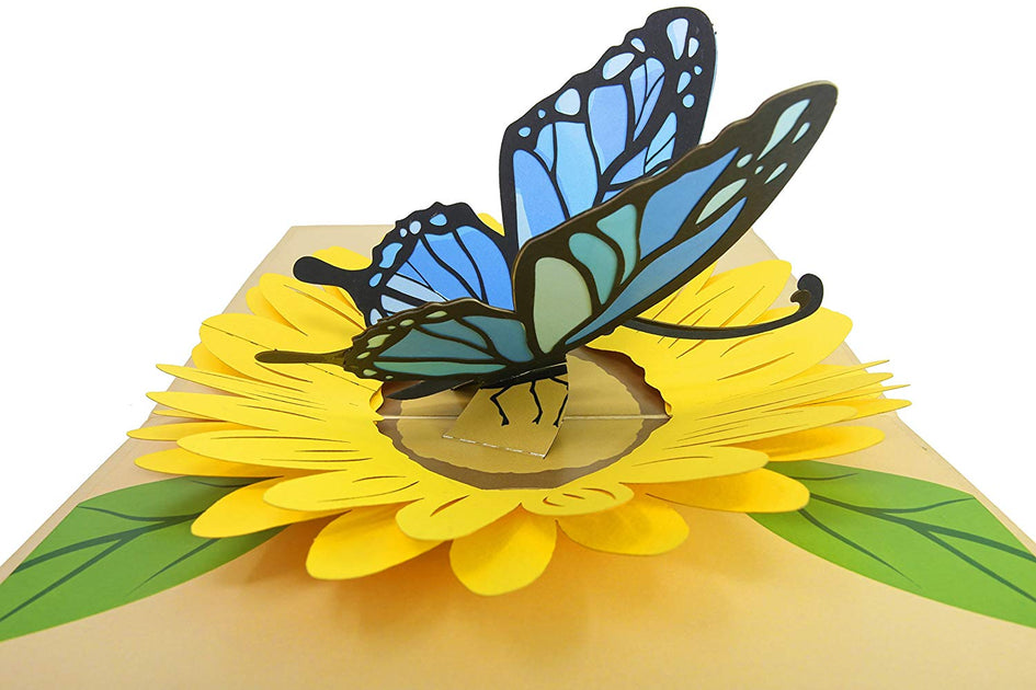 PopLife Blue Butterfly and Sunflower Pop Up Card