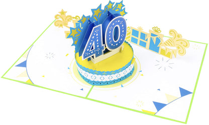 40th Birthday - Anniversary Pop Up Card