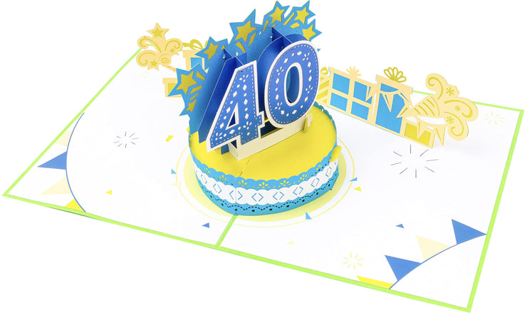 40th Birthday - Anniversary Pop Up Card