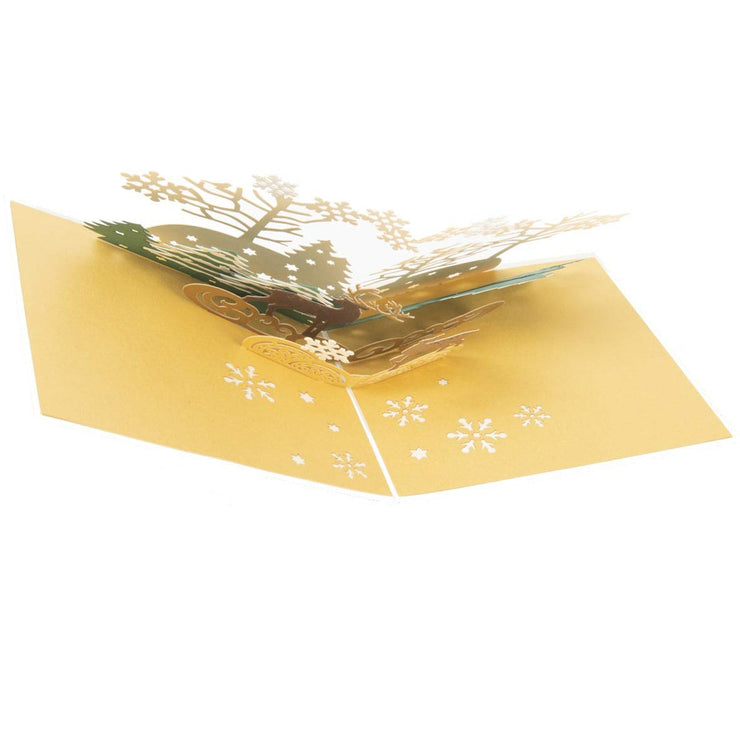 Reindeer in the Forest Pop Up Holiday Card