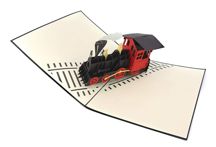Steam Engine Train Pop Up Card