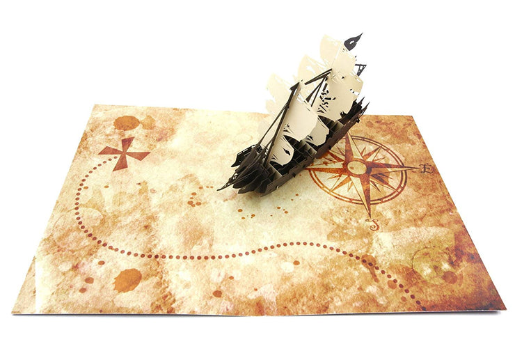 Map Pop Pirate Ship & Treasure Map Pop Up Card – PopLife