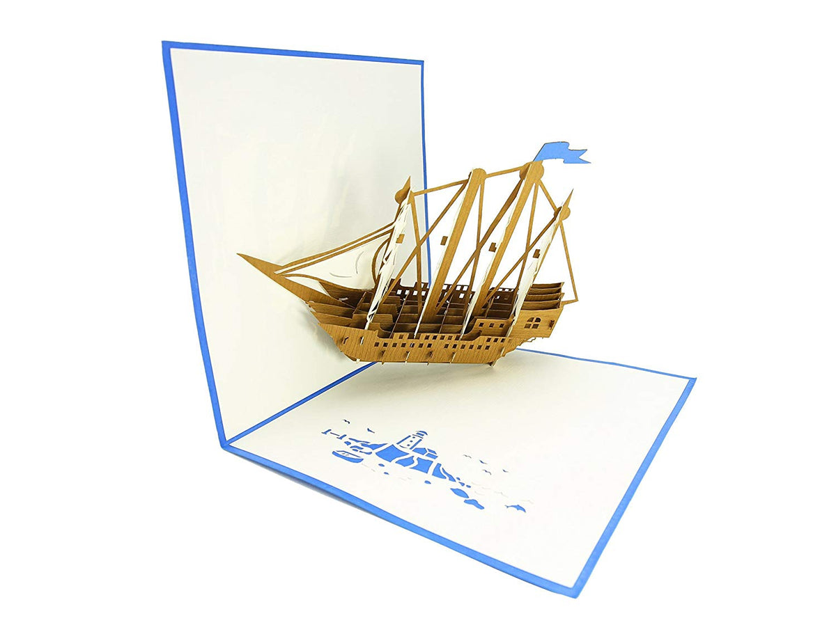 Sailboat Tall Ship Pop Up Card