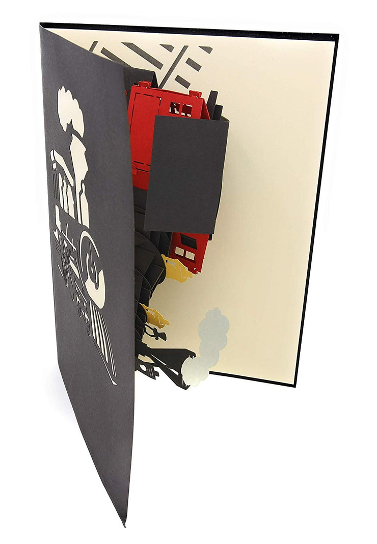 Steam Engine Train Pop Up Card