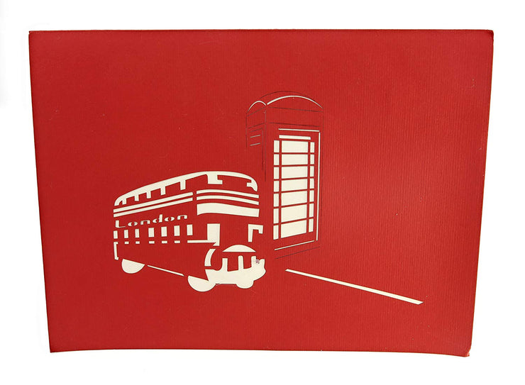 London Bus & Telephone Box Pop Up Card
