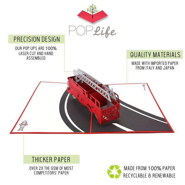 PopLife Fire Engine Pop Up Card