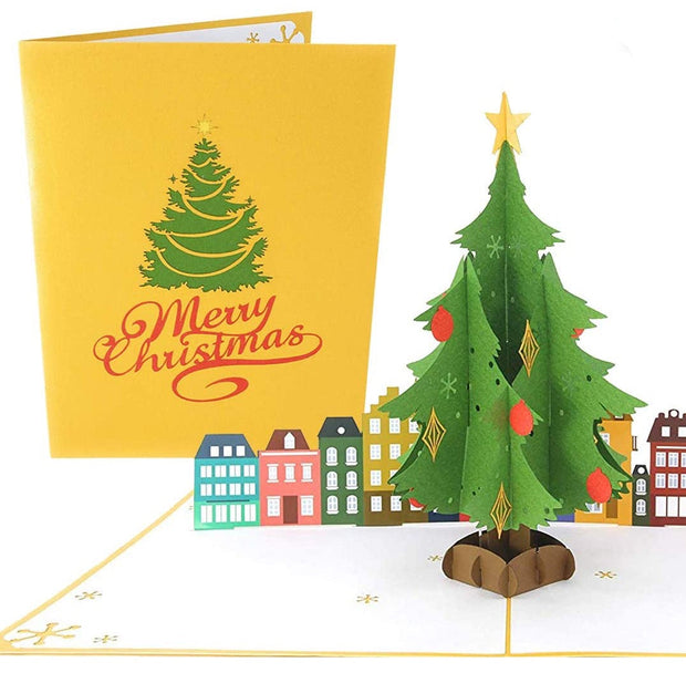 Christmas Tree in Town Square Pop Up Card